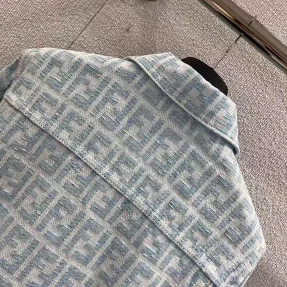 Fendi Jacquard Collar Denim Jacket - Picture 7 of 8